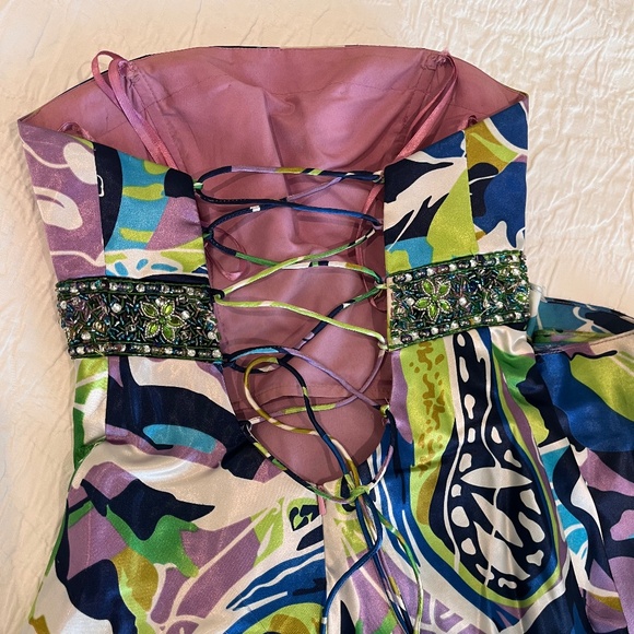 Colorful Strapless Maxi Dress Size XS/S, Y2K - Picture 6 of 7
